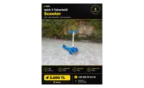EVO Işıklı 3 Tekerlekli Scooter Mavi