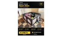 HOFFİE 120X120 BEBEK/ÇOCUK OYUN ALANI 2 GİRİŞ ÇIKIŞ KAPISI